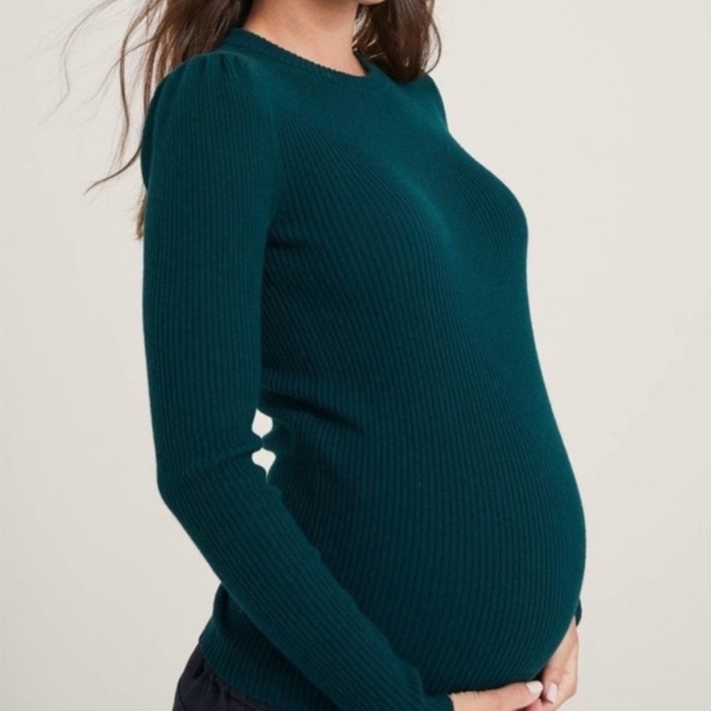 HATCH Maternity the Giada sweater in olive green 0